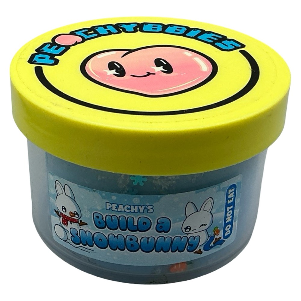 Peachybbies Build a Snowbunny Slime Blue Cloud Slime with Charms Winter Theme